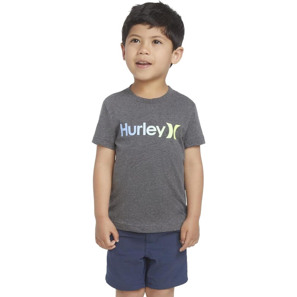 Hurley Boys One and Only Graphic Tee Soft Cotton Blend Crew Neck Charcoal M NWT